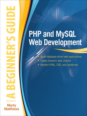 cover image of PHP and MySQL Web Development